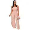 C7800 Transfronterizo 2026 Nueva Moda Femenina Elegante Top Tubo Ceñidor de Cintura Pantalones de Pierna Ancha de Cintura Alta Conjunto para Viajes y Cena