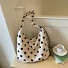 Moderna Bolsa de Tote de Lunares Casual Estilo Coreano 2026, Bolso de Hombro de Gran Capacidad, Elegante para Ir al Trabajo y Tendencia Artística