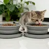 Tigela Dobrável de Silicone para Pets Artefato Essencial para Viajantes Esportistas com Animais de Estimação