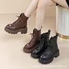 Botas Martin estilo británico para mujer, botas cortas de calle con suela gruesa, estilo retro, para otoño e invierno, 2024