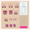 Nueñas Postizas Francesas de Longitud Media Almendra Gel con Relieve Arte en Uñas Fabricante de Uñas Postizas Venta al por Mayor Puntas de Uñas con Forma de Almendra
