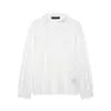 Estilo Europeo y Americano Primavera 2026 Nueva Moda Elegante Ropa para Mujer Camisa Top de Manga Larga con Adorno de Encaje y Volantes