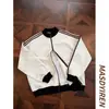 Sudadera con capucha de punto gofre versátil americana para primavera y otoño, con tres rayas, cuello alto deportivo, prenda exterior unisex para pareja, moderna