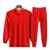 Conjunto de Roupa Íntima Térmica 100% Algodão Puro, Outono e Inverno, Gola Redonda, Algodão Fino, para Homens de Meia-Idade e Idosos, Roupa Íntima Camada Base para Outono e Inverno