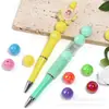 Cuentas Redondas de Color Sólido y Color Plateado de Acrílico, Cuentas con Agujero Recto, Cuentas para Pulsera, Pulsera Hecha a Mano DIY, Cuentas Sueltas, Accesorios 16mm