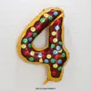 Balões de Número em Formato de Rosca Estilo Americano, Balões de Sorvete, Balões de Doces para Aniversário de Bebê, Decoração de Atmosfera