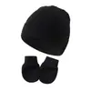 Comercio Exterior Otoño e Invierno Conjunto de Gorro y Guantes Anti-Rayaduras para Bebé Recién Nacido Gorro de Punto de Color Sólido Gorro para Bebé Suministros para Bebé