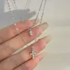 Nuevo Collar Apilado Doble Capa Cruzado Estilo Ins Lujo Ligero Nicho Gama Alta Colgante Gota de Agua Accesorio Clavícula Chica Popular
