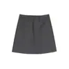 Conjunto Saia Curta Feminino 2025 Novo Verão Garota Popular Quadril Cinza Pequena Cintura Alta Casual Saia Evasê