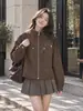 Impresionante chaqueta corta estilo coreano para mujer, nueva colección otoño 2026, con un diseño retro, holgado y versátil en la paleta de colores Maillard