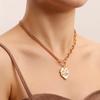 Accesorios transfronterizos europeos y americanos de moda con cadena de clavícula sencilla, estilo frío, adorno para el cuello, hebilla de perla, collar elegante para mujer