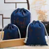 Um grande número de bolsas de pano pequenas de porcelana azul e branca estilo chinês para atacado, sachês vazios, pequenas bolsas de armazenamento, grande quantidade de LOGOTIPO impresso
