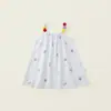 Nuevo Vestido de Verano 2026 para Niñas con Tirantes, Estampado de Animales, Dobladillo de Dibujos Animados, Bolas de Colores, Vestido Juguetón y Transpirable para Niñas Pequeñas