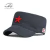 Gorra para Hombre, Protección Solar al Aire Libre de Primavera y Verano, Gorra de Béisbol con Visera, Estilo Chino Estrella de Cinco Puntas Bordado Tridimensional Gorra de Copa Plana para Hombres y Mujeres