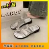 Novedad 2025 Sandalias Deslumbrantes para Mujer, Para Uso al Aire Libre en Verano, Planas con Pedrería Mariposa Slip-On de Doble Uso Sandalias de Playa para Mujer