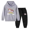 Primavera y Otoño 2023 nueva ropa infantil transfronteriza suéter con capucha para niños pantalones conjunto de dos piezas bebé algodón manga larga