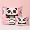Novos Lenços Umedecidos de Água Pura para Bebês Panda, Algodão Macio, Sem Perfume, Dobráveis, Não Puxam Fácil, Portáteis para Limpeza