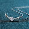 Plata esterlina S925 alas de ángel femeninas simulación taladro clavícula cadena de cuello fabricantes venta directa al por mayor collar de moissanita de 50 puntos