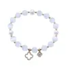 Pulsera de piedra de ojo de gato para mujer, brazalete de cristal de trébol de cuatro hojas, cuerda elástica, cuentas de transferencia de perlas, cuerda de mano al por mayor, novedad de 2024