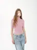 Camiseta Feminina Slim Fit Gola Redonda Manga Média, Valoriza o Corpo e Versátil, Cor Lisa, Design Simples, Primavera/Verão 2026