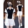 2025 Verano Nuevo Manga Corta Shorts Traje Deportivo Stylike Reductor de Edad Lel Top Conjunto de Dos Piezas Adelgazante para Mujer