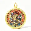 Novo Pingente Thangka Estilo Xizang Cinnabar Doze Signos Zodiacais Oito Divindades Guardiãs Pingente com Mantra de Seis Palavras Tridimensional em Relevo de Face Única