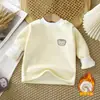 Camiseta abrigada para niños y niñas, camisa de otoño e invierno, pijamas gruesos para bebés, ropa de otoño de manga larga con forro polar para niños