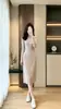 Vestido de malha com gola alta para mulheres, outono e inverno, caimento justo, elegante e sofisticado, adequado como camada interna sob um casaco