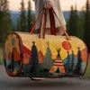 2026 Novo Modelo Transfronteiriço Estilo Pintura a Óleo Série 1 Curta Distância Portátil Acolchoada Bolsa de Viagem Multifuncional Esportiva Fitness