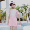 Traje de baño para niñas 2025, nuevo traje de baño de secado rápido con protector solar y almohadilla para el pecho, equipo de natación para niñas de mediana edad y mayores, y estudiantes de secundaria.