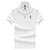 Verão Novo Pullover Bordado Lapela Manga Curta Diário Casual Spot Middle-aged Business Moda Solid Color Camisa Polo para Homens