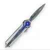 Periférico de Jogo Delta 30cm Faca Polaris Salto Reto Bidirecional Versão Luminosa Personalizada Modelo de Brinquedo de Metal Feito à Mão