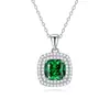 Transmisión en Vivo de Tiktok Dropshipping Collar de Plata S925 Floral Esmeralda Accesorios para Mujer Regalo Cadena para Clavícula Conmemorativa Colgante