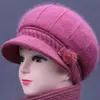 Gorro de Invierno para Mujeres de Mediana Edad y Mayores Abuela Mamá Persona Mayor Gorro Cálido Más Terciopelo Protección contra el Frío Lana Gorro de Punto para Señora Mayor