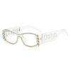 Gafas de sol cuadradas de diamante para mujer, comercio exterior, comercio electrónico, gafas de sol de moda, para fotos selfie, conducción, viajes 5326