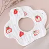 Babadores Impermeáveis Bebê Estilo Coreano Ins, Babadores de Algodão Puro Dupla Face para Bebês, Babadores em Formato de Pétala para Meninas e Meninos