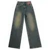 Pantalones de Pierna Ancha Estrecha Retro Estilo Americano Sueltos de Cintura Alta 2024 Moda de Verano Versátiles Jeans de Pierna Recta Nuevos para Mujer