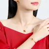 Colar Tich Original de Ágata Vermelha para Ficar Rico Feminino Prata de Lei S925 Novo Estilo Chinês Ano Zodiacal 2026 Ano do Cavalo Joias