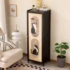 Estantería de Almacenamiento con Puertas, Gabinete Doméstico de Múltiples Niveles para Sala de Estar, Librero Estrecho para Espacios Pequeños contra la Pared para Almacenamiento