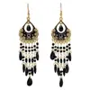 Pendientes de borla de cristal de estilo nacional Pendientes de temperamento bohemio Accesorios largos retro para bufanda Una generación de mujeres para el cabello