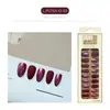 Caixa de Papel Longa Europeia e Americana Manicure, Unhas Postiças Pontiagudas Longas, Unhas Vestíveis, Patches de Unha Olecrano com Glitter Fosco na Caixa