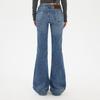 Yc & Pantalones Acampanados Sexy de Tiro Bajo Retro Americano Look Adelgazante Otoño e Invierno Jeans Elásticos Versátiles para Mujer Nuevo Estilo