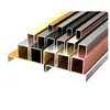 Liga de Alumínio Perfil U Fundo Brilhante Linhas Decorativas de Parede Tiras de Acabamento Tiras de Borda Dourado Titânio Tiras de Cobertura de Borda em Forma de U de Metal