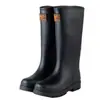 Botas de Lluvia Impermeables Antideslizantes de Caña Alta para Mujer Transfronterizas, Estilo de Ropa Exterior de Moda, Botas de Lluvia con Forro de Polar, Botas de Agua para Día Lluvioso, Zapatos Largos de Goma