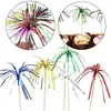 Brochetas Extensibles de Fuegos Artificiales para Fiestas Hawaianas, Lentejuelas con Borlas, Brochetas Desechables para Frutas y Platos Fríos