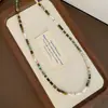 Colar de Pedra Olho de Tigre com Contas Estilo Retro Outono e Inverno Maillard Corrente para Clavícula Colar Elegante da Moda Joias para Mulheres de Alta Qualidade