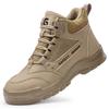 Zapatos de Protección Laboral Transfronterizos, Anti-Impactos, Anti-Perforación, Zapatos de Seguridad con Puntera de Acero Resistentes al Desgaste, Zapatos de Trabajo Protectores Cómodos de Caña Alta, Antideslizantes para Hombre