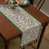 Camino de Mesa Retro Estilo Americano Floral Franja Larga Tela Decorativa Lujo Ligero Alta Gama Mantel para Mesa de Comedor Tela Cubre Mesa de Centro Cubre Cubeta de Gabinete Ambiente