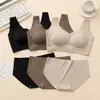 Conjunto de ropa interior sin costuras personalizada para mujer, sin varillas, minimiza bustos grandes, talla extra, sujetador y top deportivo con soporte y que embellecen la espalda