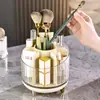 Caja organizadora giratoria para maquillaje, portalápices, caja de almacenamiento de escritorio, cubo de almacenamiento para labiales y brochas de maquillaje
